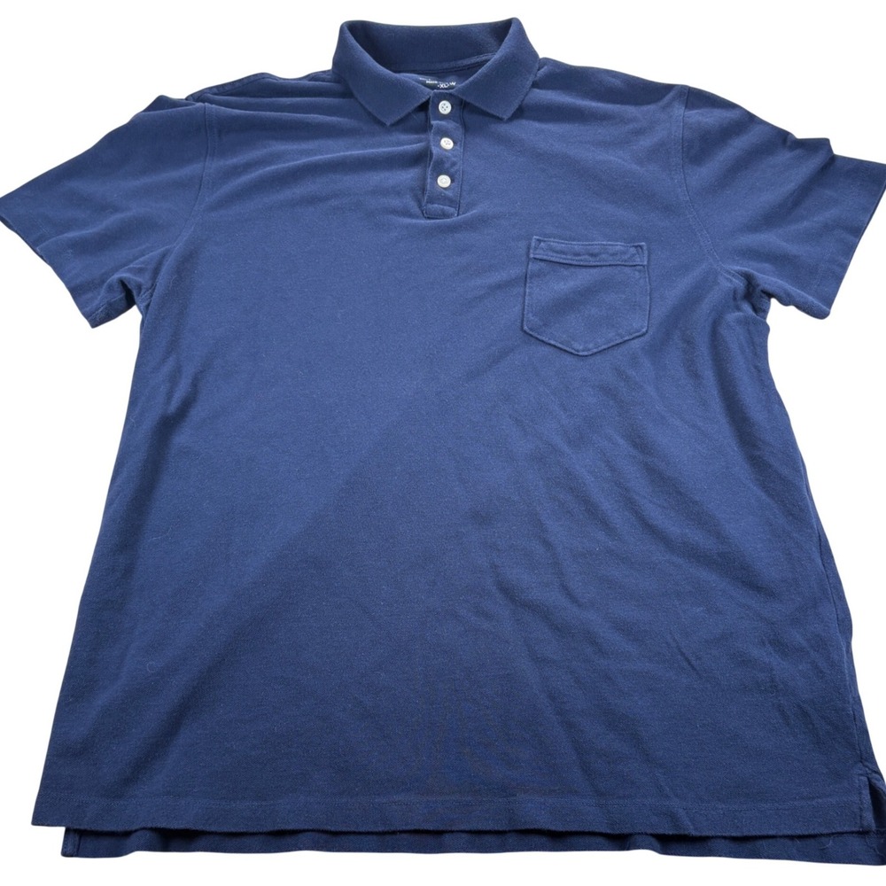 J.Crew‎ Polo Shirt Mens XL Navy Blue Tailored Fit Pocket Preppy Classic 2009